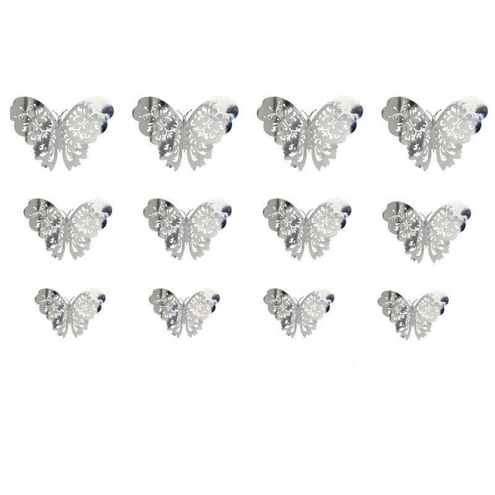 papillons décoratif en metal "silver"