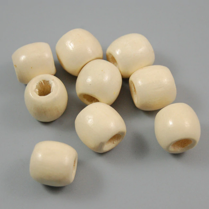 perle bois 12 mm ecru