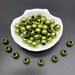 perles acrylique mat "or vert"