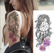 tatouage attrape-rêves provisoire Dragon / fleurs